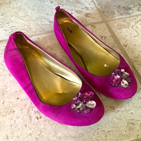 Mossimo Supply Co. Shoes - Mossimo Pink Magenta Bling Jewel Rhinestone Flats
